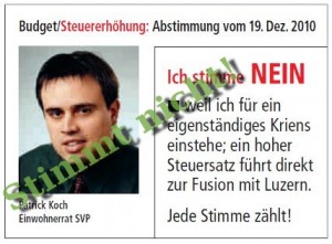 ...nein meine Herren, das stimmt so nicht ganz! Inserat der SVP Kriens.